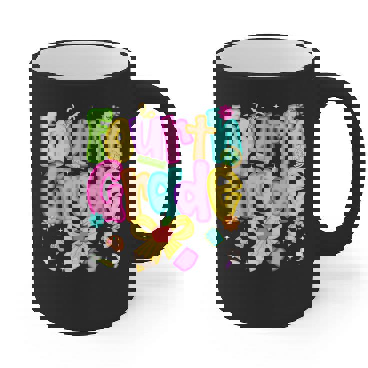 Preppy Fourth Grade Back To School 4th Grade Teacher Girls Graphic Print Coffee Mug