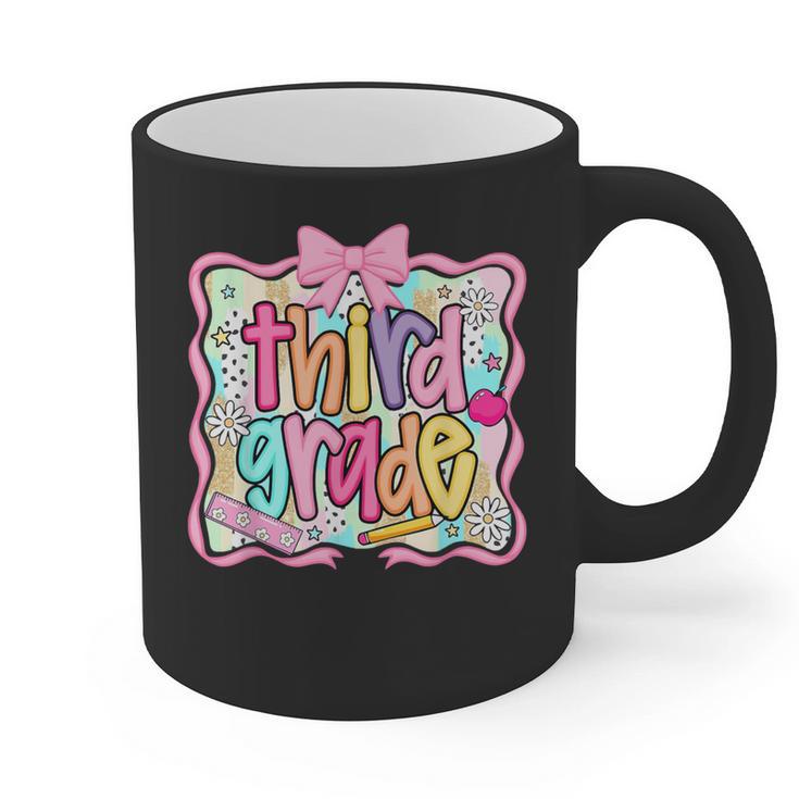 Preppy Third Grade Back To School Teacher Girl Kid Graphic Print Coffee Mug