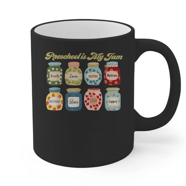Preschool Is My Jam Retro Preschool Teacher Back To School Graphic Print Coffee Mug