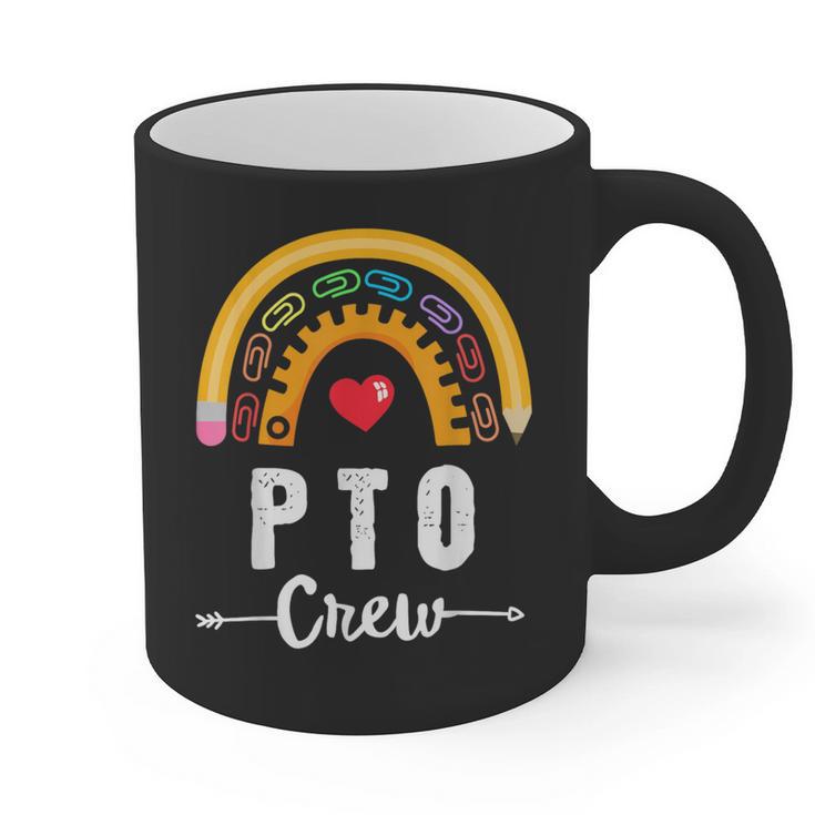PTO Crew Parent School Volunteer Board Mom Parent Teacher Graphic Print Coffee Mug