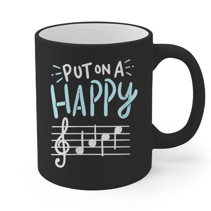 Put On A Happy Face Music Music Teacher Graphic Print Coffee Mug