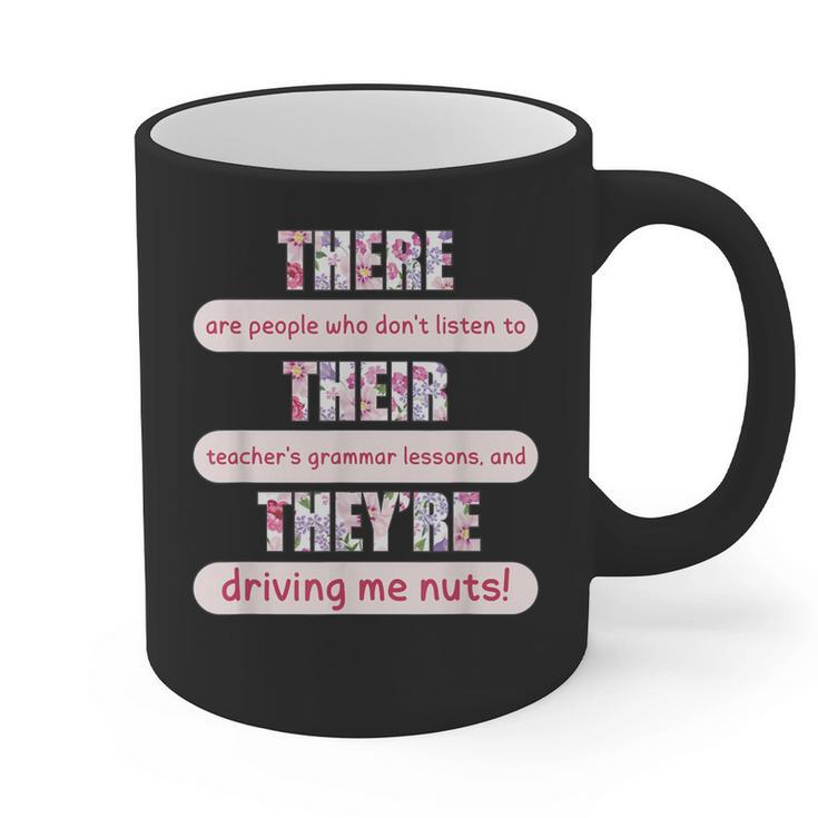 There Their They'Re Teacher English Grammar Police Graphic Print Coffee Mug