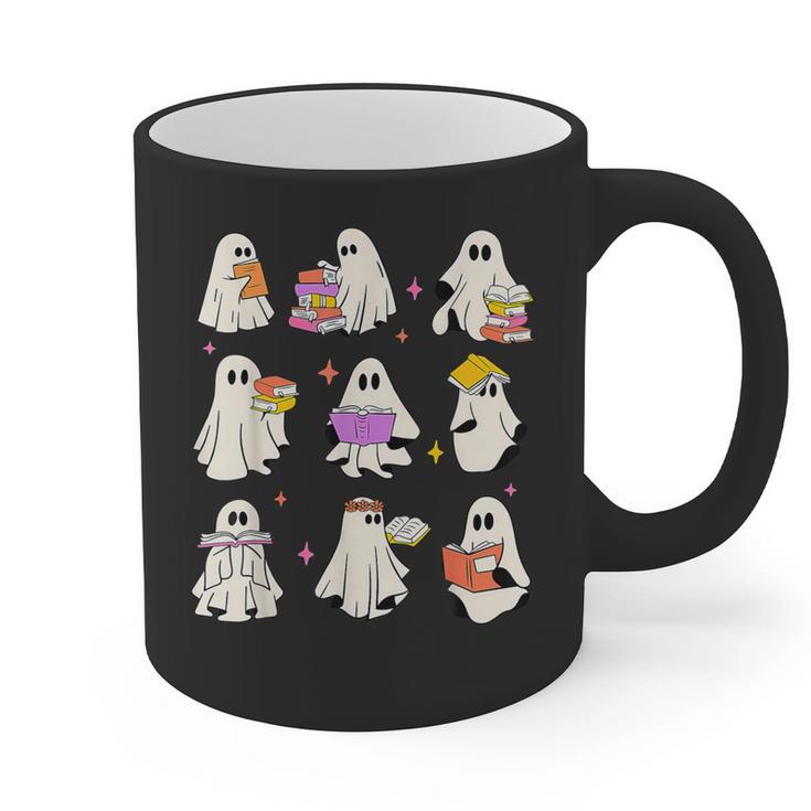 Read More Books Spooky Teacher Halloween Ghost Reading Book Graphic Print Coffee Mug