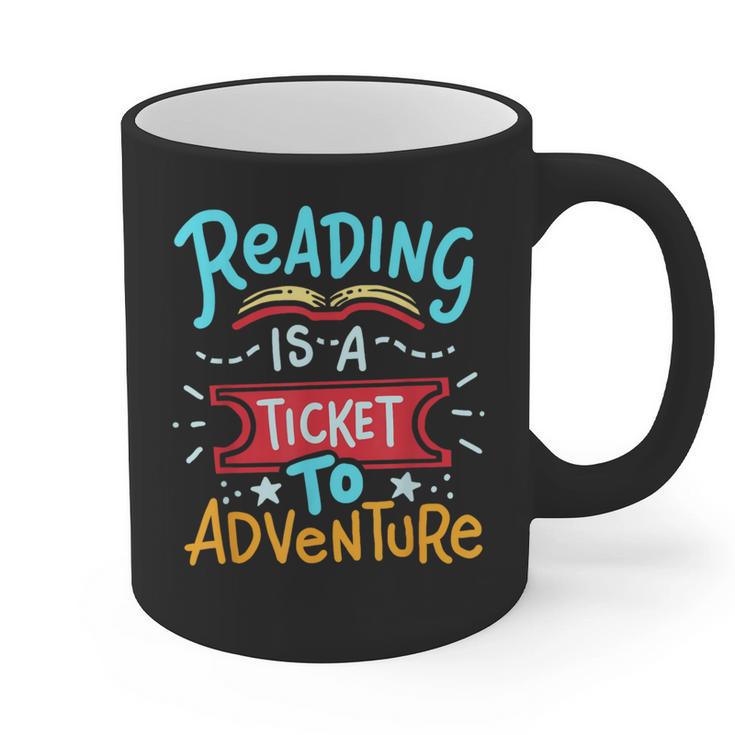 Reading Adventure Library Student Teacher Book Graphic Print Coffee Mug