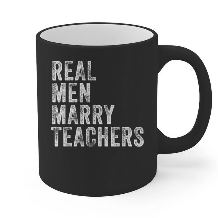 Real Men Marry Teachers Future Husband Wife Engagement Graphic Print Coffee Mug