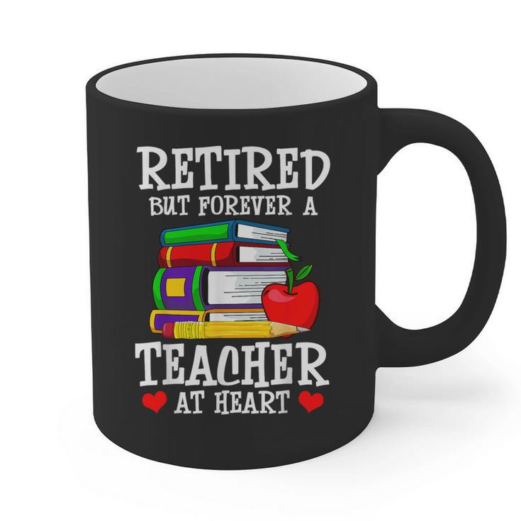 Retired But Forever a Teacher At Heart Teacher Retirement Graphic Print Coffee Mug