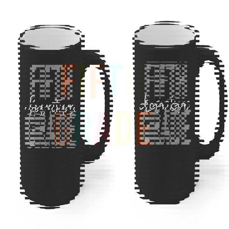 Retro Fifth Grade Dream Team Groovy Teacher Back To School Men Women Girls Kids Graphic Print Coffee Mug