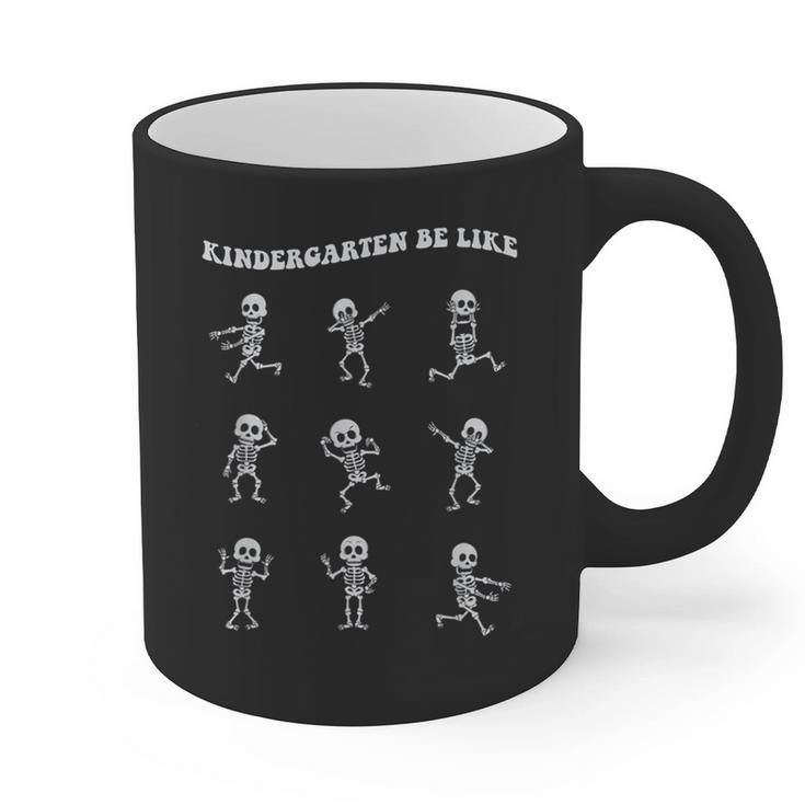 Retro Halloween Kindergarten Teacher Skeleton Trick Or Treat Men Women Kids Graphic Print Coffee Mug