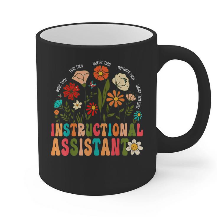 Retro Instructional Assistant Wildflowers Teacher Aide Graphic Print Coffee Mug
