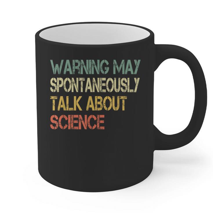 Retro Scientist Warning May Talk About Science Teacher Graphic Print Coffee Mug