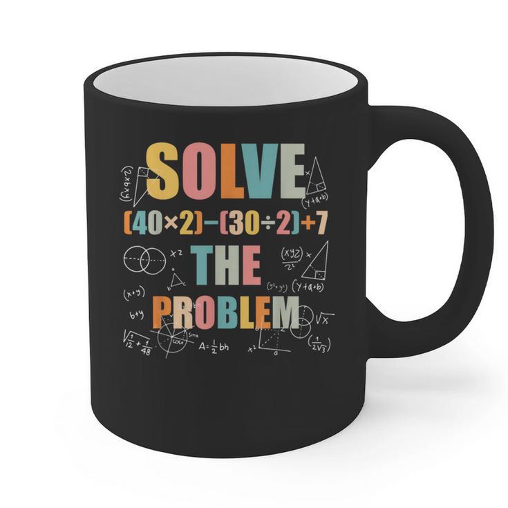 Retro Solve The Problem 67 Meme Joke Math Teacher Graphic Print Coffee Mug