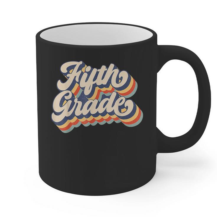 Retro Sunset Fifth Grade Teacher & Student Back To School Graphic Print Coffee Mug