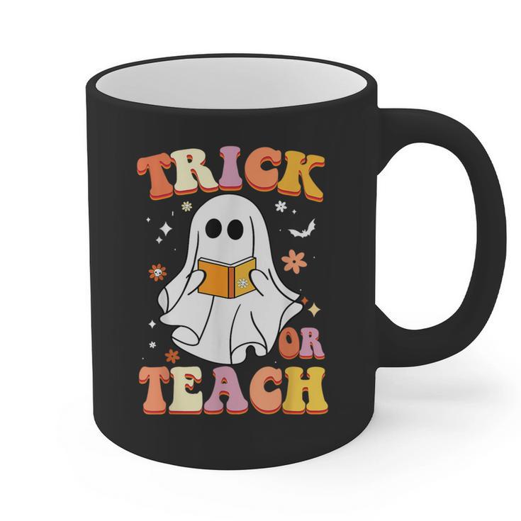 Retro Vintage Groovy Trick Or Teach Teacher Halloween For Men Women Kids Graphic Print Coffee Mug, Groovy Teacher Gifts, trending gift Retro Vintage Groovy Trick Or Teach Teacher Halloween For Men Women Kids Graphic Print Coffee Mug, Groovy Teacher Gifts, trending gift
