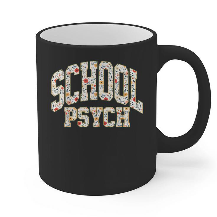 Retro Wildflower School Psych Teacher School Psychologist Graphic Print Coffee Mug