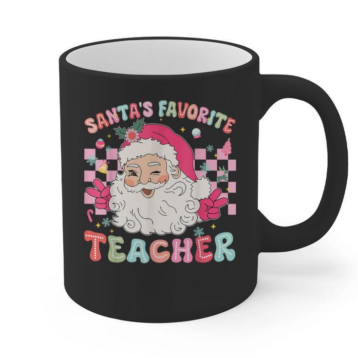 Santa Favorite Teacher Shirt Teacher Christmas Graphic Print Coffee Mug