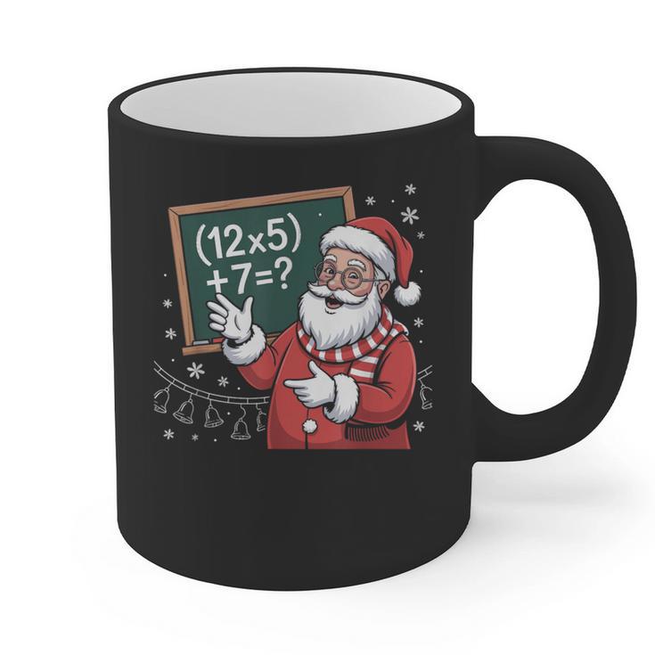 Santa Teacher 67 Math Christmas Xmas Holiday Number 67 Graphic Print Coffee Mug