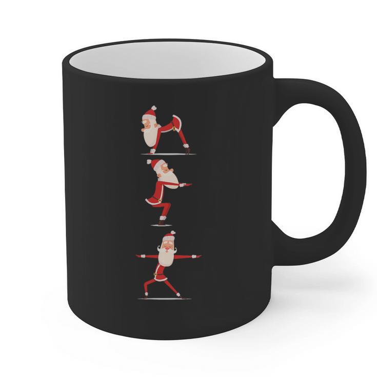 Santa Yoga Poses For Yogi Teacher Christmas Yoga Poses Graphic Print Coffee Mug