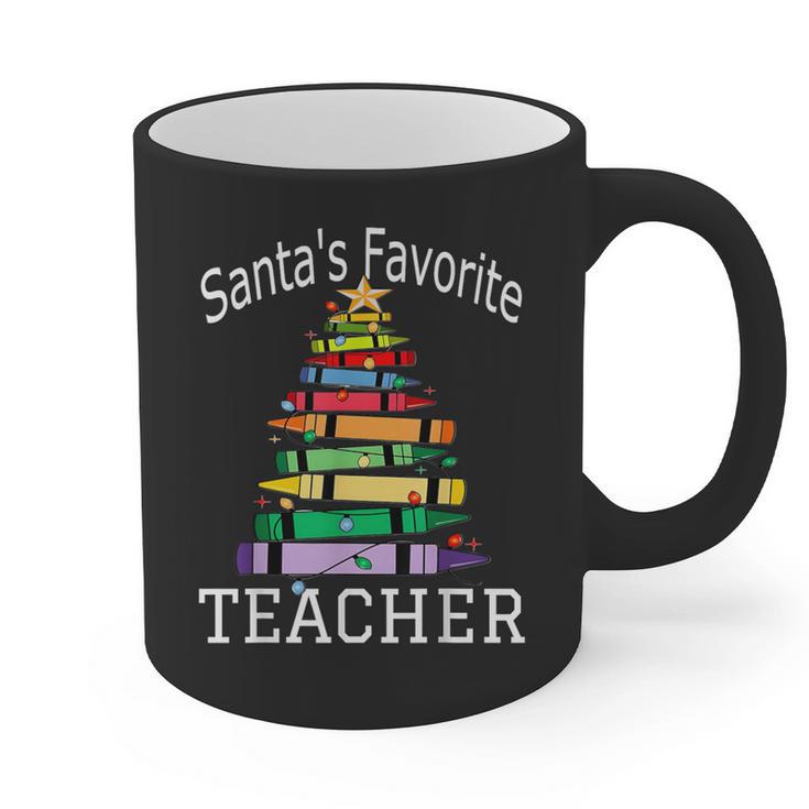 Santa's Favorite Teacher Idea For Christmas Teachers Graphic Print Coffee Mug