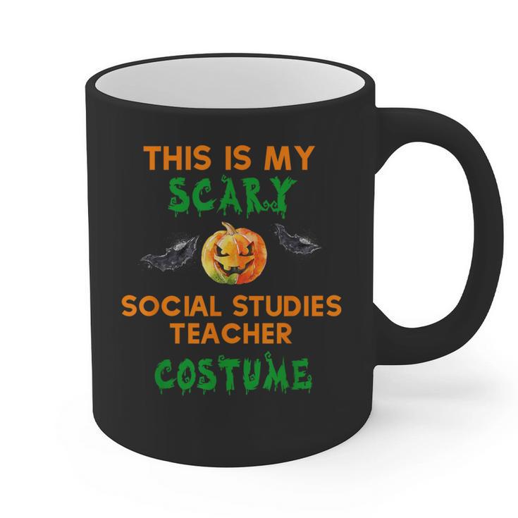 My Scary Social Studies Teacher Costume Halloween Men Women Graphic Print Coffee Mug