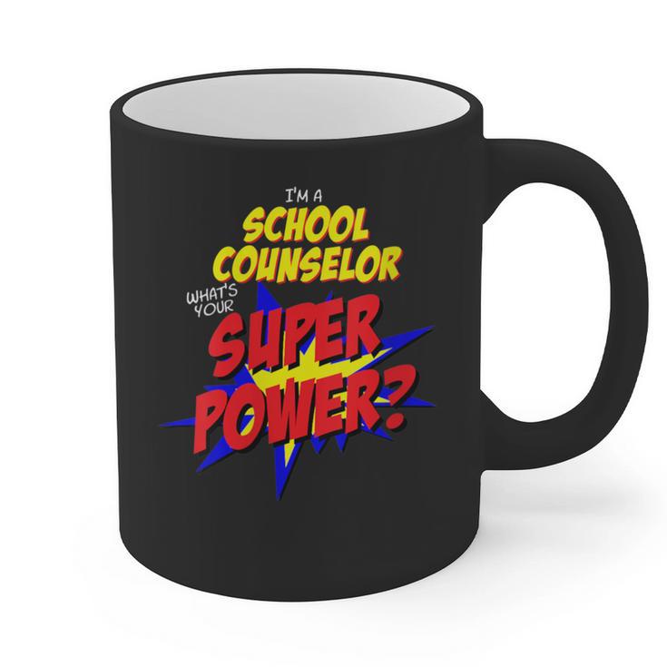 School Counselor Teacher Superhero Superpower Comic Book Graphic Print Coffee Mug