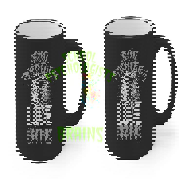 School Psychologists Love Brains Halloween Teacher Counselor Graphic Print Coffee Mug