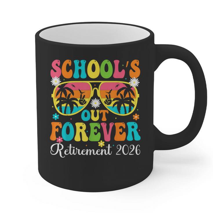 School's Out Forever Retirement 2026 Retro Retired Teacher Graphic Print Coffee Mug