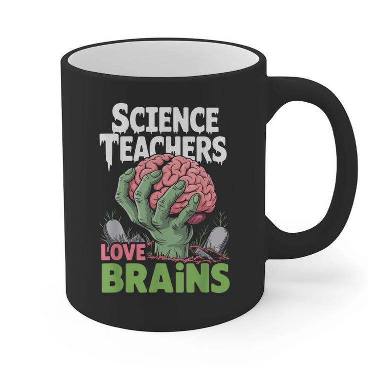 Science Teachers Love Brains Shirt Men Women Halloween Graphic Print Coffee Mug