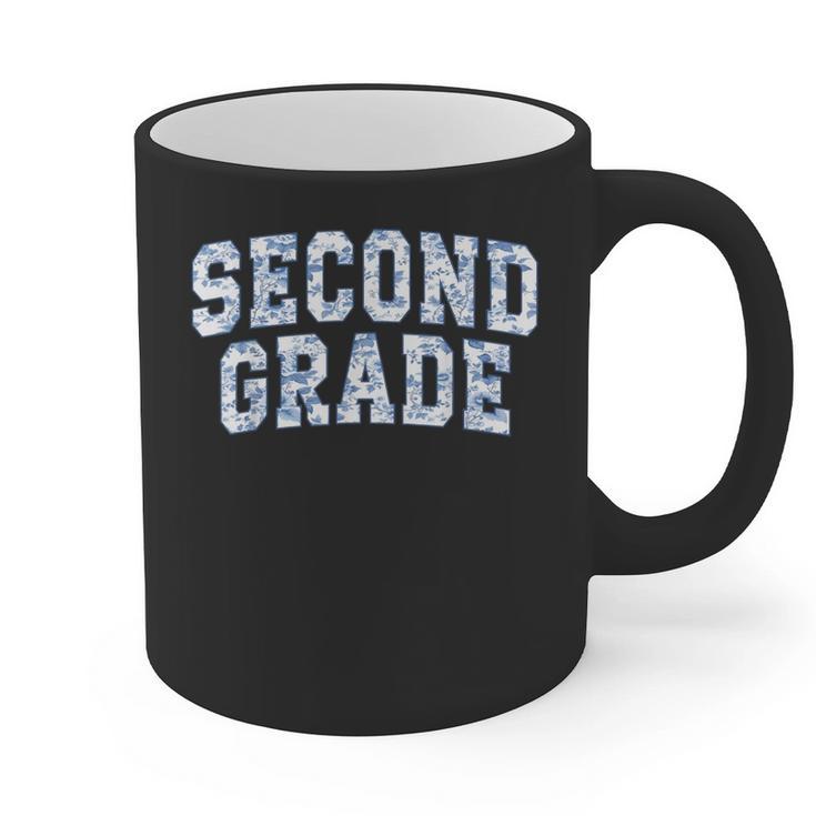 Second Grade Floral Blue Back To School 2nd Grade Teacher Graphic Print Coffee Mug