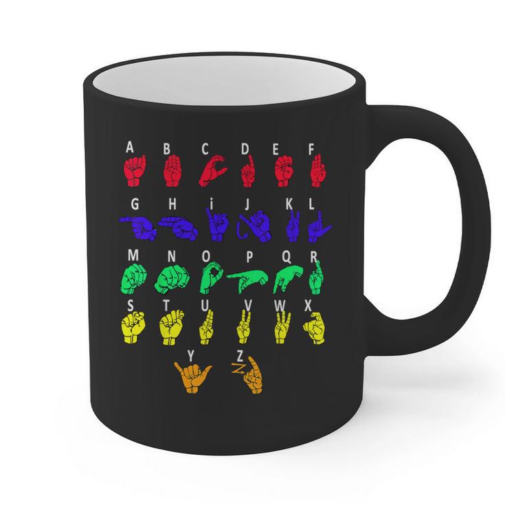 Sign Language Alphabet For ASL Interpreter Deaf Teacher Stud For Men Women Girls Kids Graphic Print Coffee Mug