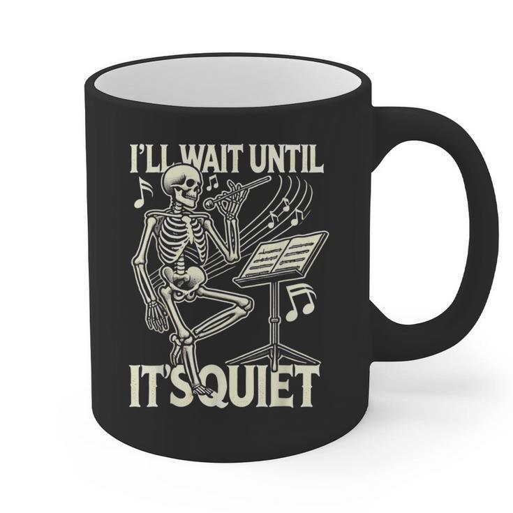 Skeleton Music Teacher I'Ll Wait Until It's Quiet Graphic Print Coffee Mug