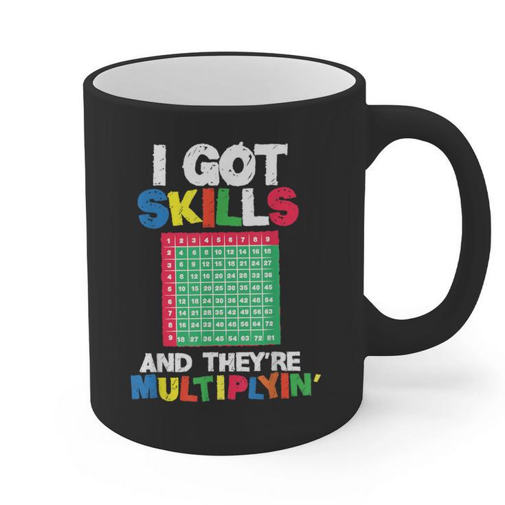 I Got Skills They'Re Multiplying Shirt Math Teacher Graphic Print Coffee Mug