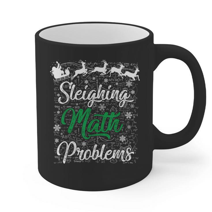 Sleighing Math Problem Xmas In Math Teacher Christmas Men Women Graphic Print Coffee Mug