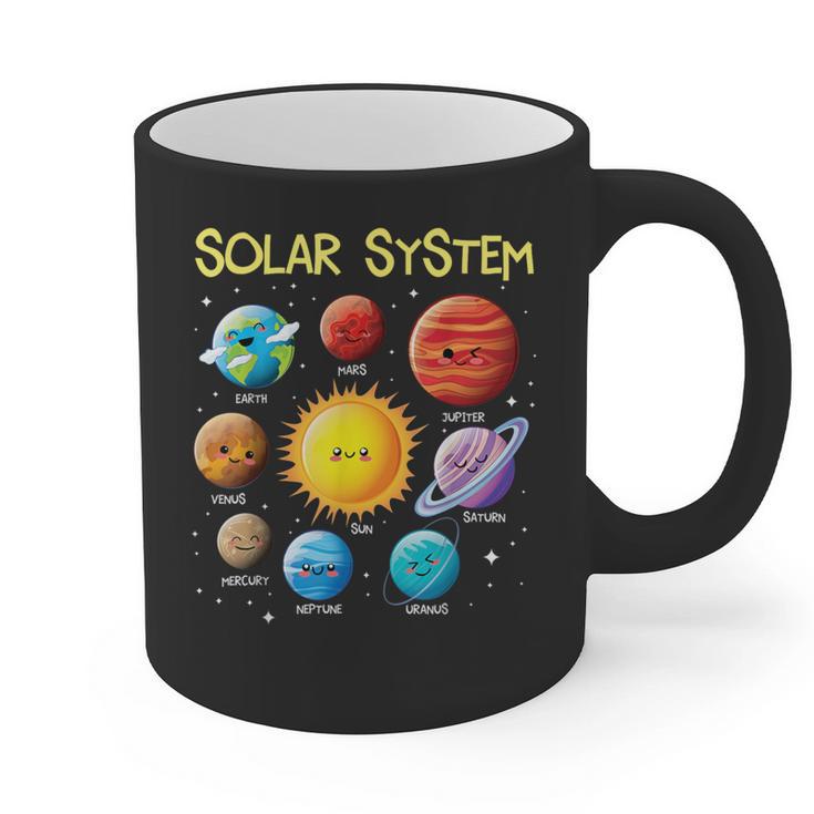 Solar System Cute Face Planets Space Science Teacher School Graphic Print Coffee Mug