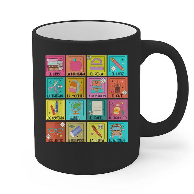 Spanish Teacher Back To School Maestra Dual Language Crew Graphic Print Coffee Mug