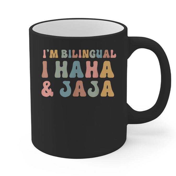 Spanish Teacher Groovy I'm Bilingual I Haha And Jaja Graphic Print Coffee Mug