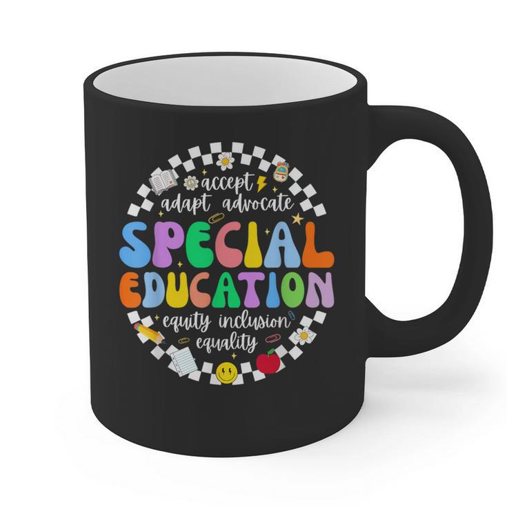 Special Education Teacher SPED Squad Team Kids Men Groovy Graphic Print Coffee Mug