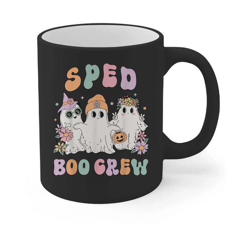 SPED Boo Crew Halloween Floral Ghost Special Ed SPED Teacher For Men Women Kids Graphic Print Coffee Mug