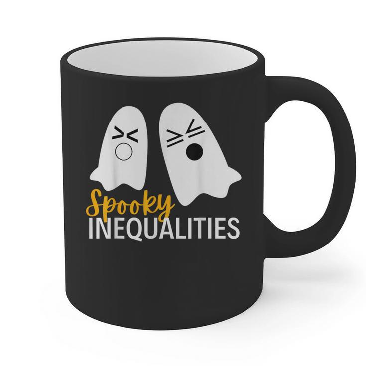 Spooky Ghost Inequalities Halloween Math Teacher Graphic Print Coffee Mug