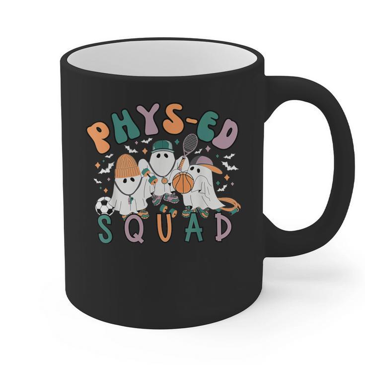 Spooky Ghost PE Teacher Squad Physical Education Halloween Graphic Print Coffee Mug