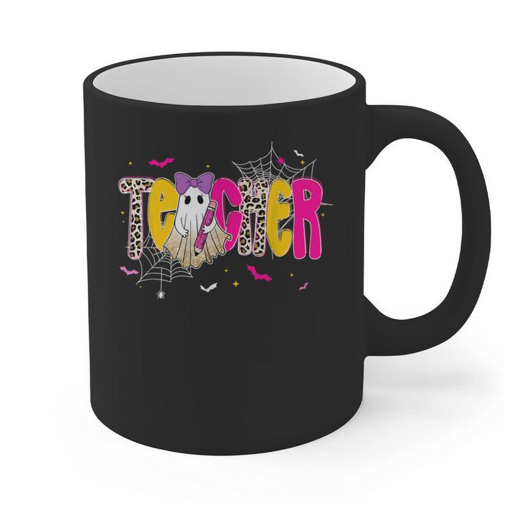 Spooky Halloween Teacher Para Counselor SPED Preppy Boo Kids Graphic Print Coffee Mug
