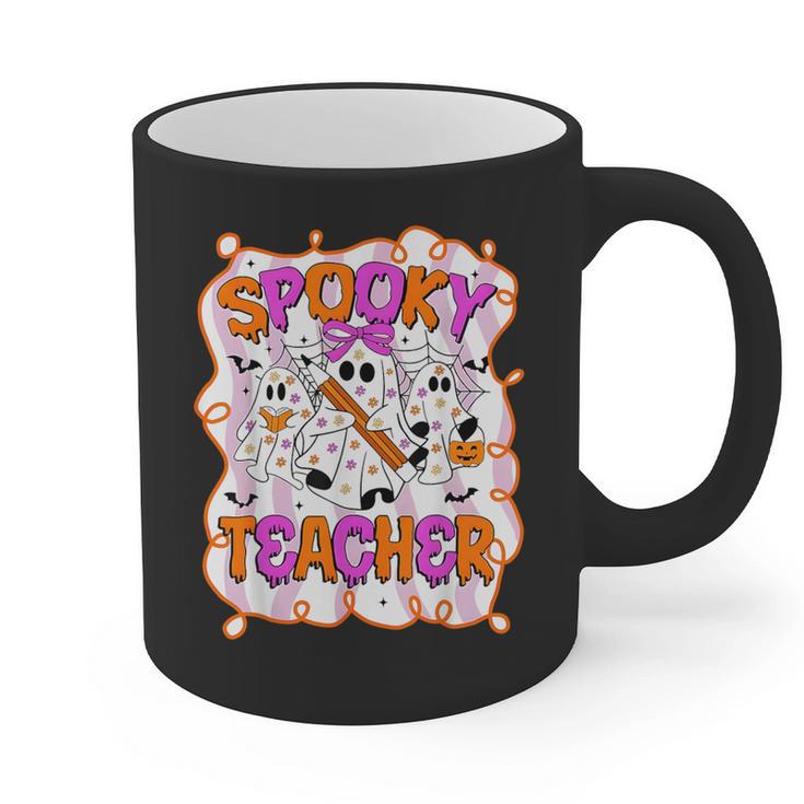 Spooky Teacher Ghost Pencil Teacher Halloween Teacher Graphic Print Coffee Mug