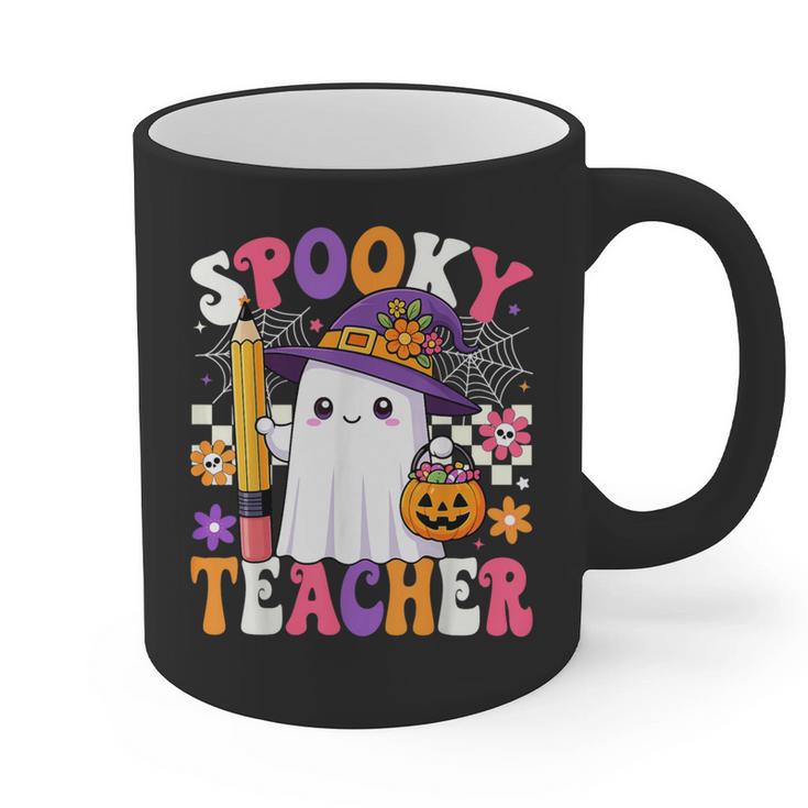 Spooky Teacher Ghost Pencil Teach Halloween Teacher Graphic Print Coffee Mug