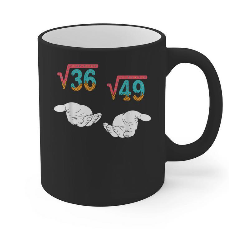 Square Root 36 49 Meme 67 Ice Cream Drip Math Teacher Tee Graphic Print Coffee Mug