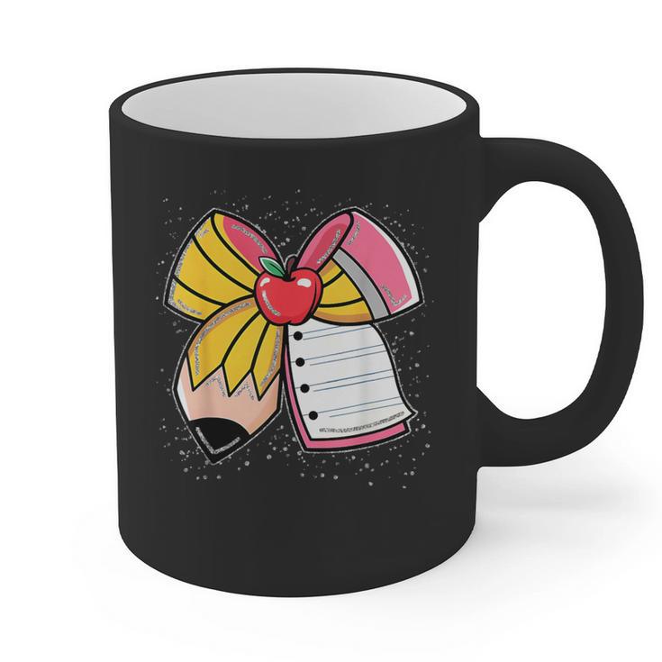 Student Teacher Coquette Bow Pencil Back To School First Day Graphic Print Coffee Mug