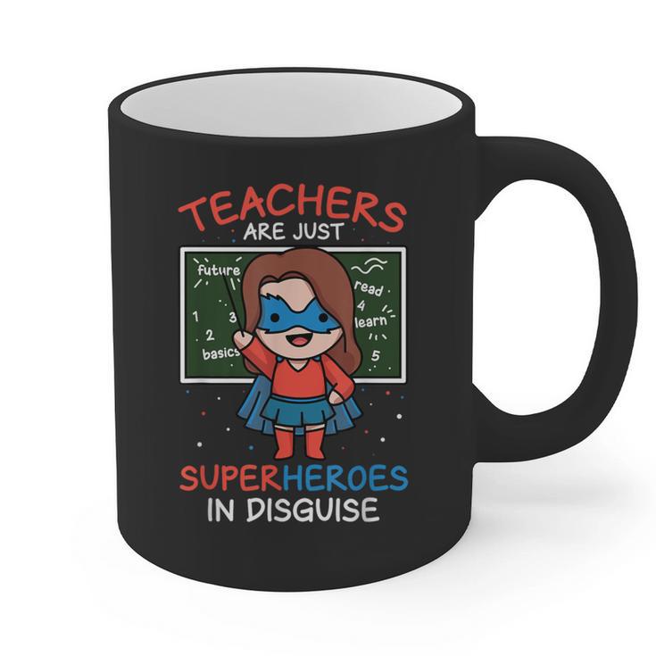 Super Hero Teacher Superheroes In Disguise Graphic Print Coffee Mug