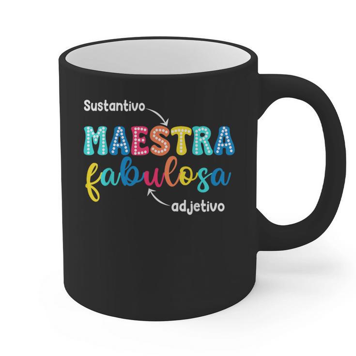 Sustantivo Maestra Fabulosa Adjetivo Spanish Teacher Graphic Print Coffee Mug