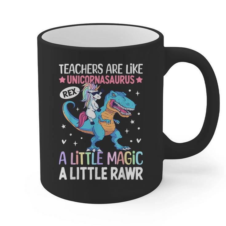 T Rex Dinosaur Unicorn Teachers Are Like Unicornasaurus Rex Graphic Print Coffee Mug