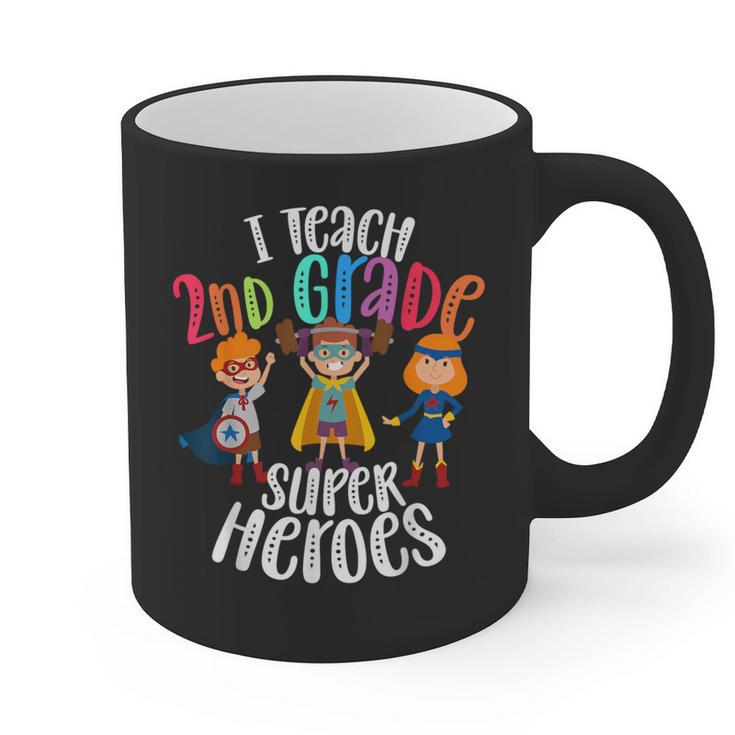 I Teach 2nd Grade Superheroes Back To School Teacher Men Women Girls Kids Graphic Print Coffee Mug
