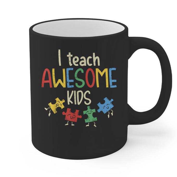 I Teach Awesome Kids Shirt Autism Special Education Teacher Graphic Print Coffee Mug