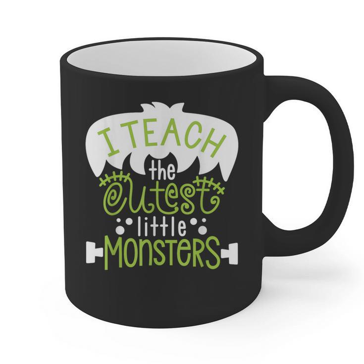 I Teach The Cutest Little Monsters Halloween Teacher Spooky Graphic Print Coffee Mug